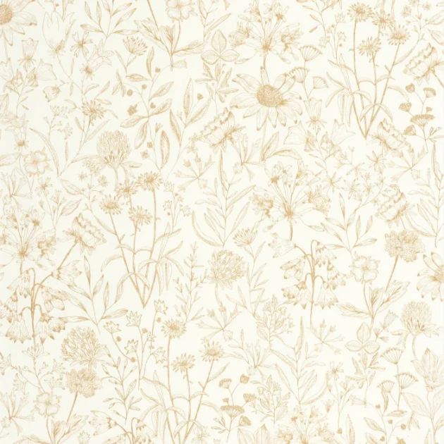 Caselio 103002044 Art of Botany Jardin De Giverny Blanc or – tapeta w roślinny ogród