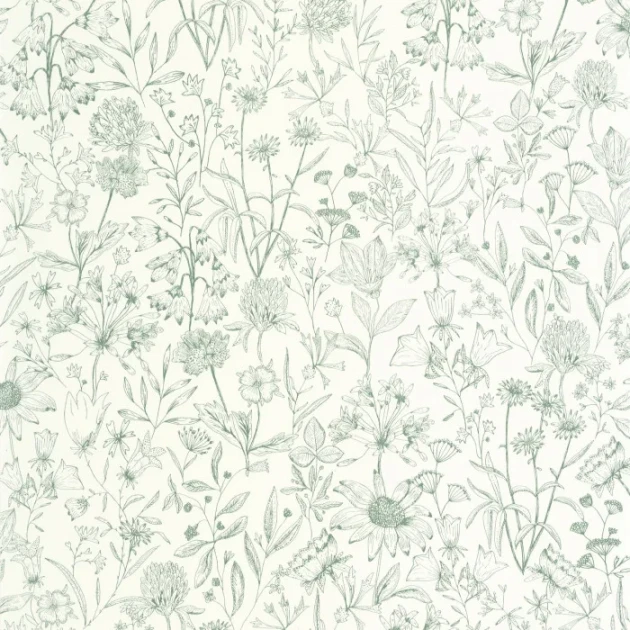 Caselio 103000723 Art of Botany Jardin De Giverny Vert – tapeta w roślinny ogród