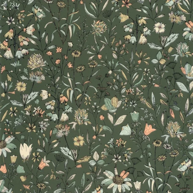 Caselio 103007381 Art of Botany Jardin De Giverny Vert anglais – tapeta w roślinny ogród