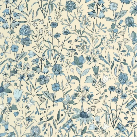 Caselio 103001612 Art of Botany Jardin De Giverny Bleu porcelaine – tapeta w roślinny ogród