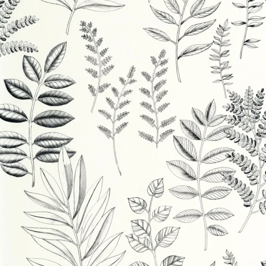 Caselio 106660990 Art of Botany Florium Noir blanc – tapeta zielnik