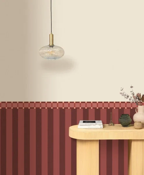 Caselio 104047267 Line Up Linen Lines Kaki – tapeta w paski z efektem tekstylnym