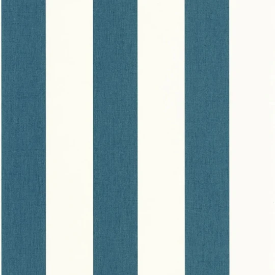 Caselio 104046023 Line Up Linen Lines Bleu Canard – tapeta w paski z efektem tekstylnym