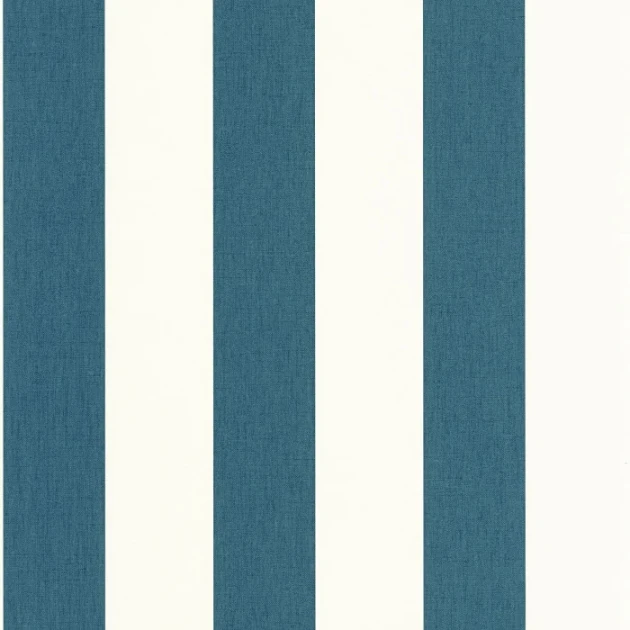 Caselio 104046023 Line Up Linen Lines Bleu Canard – tapeta w paski z efektem tekstylnym