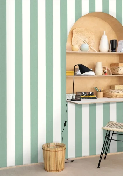 Caselio 104044024 Line Up Linen Lines Corail – tapeta w paski z efektem tekstylnym