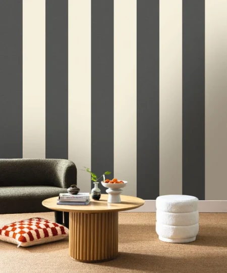 Caselio 106729090 Line Up XXL Lines Noir – tapeta w pasy