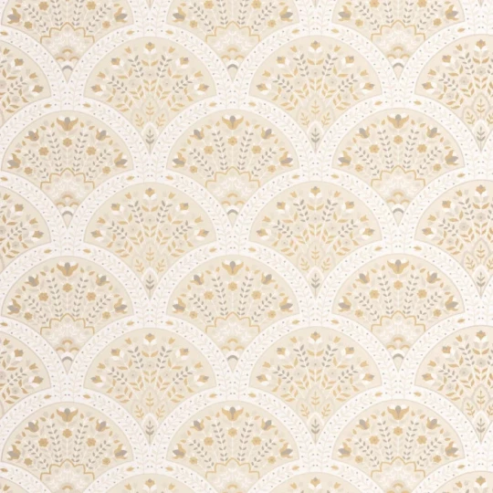 Casadeco 201191324 Heritage Wallace Beige Creme – tapeta wachlarze w stylu art déco