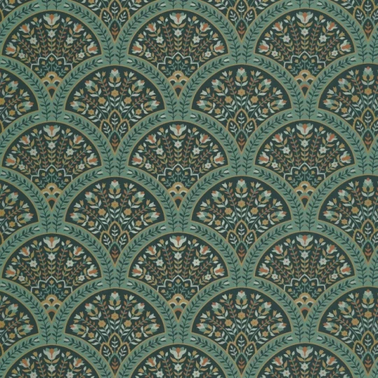 Casadeco 201197433 Heritage Wallace Canopee – tapeta wachlarze w stylu art déco