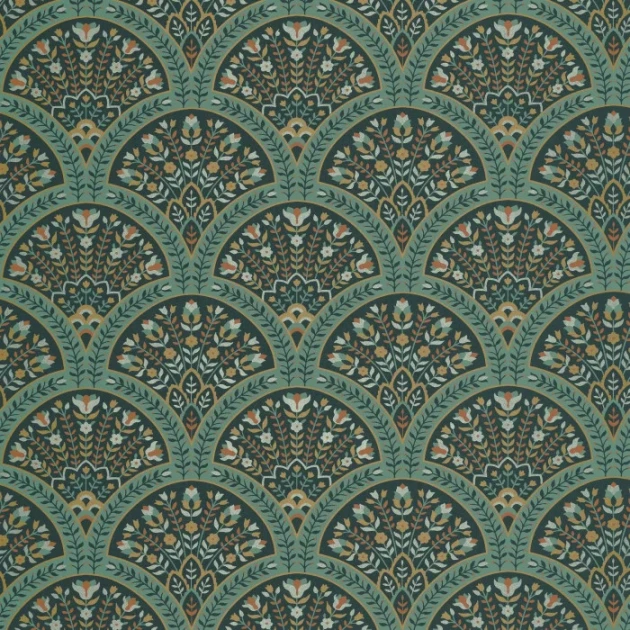 Casadeco 201197433 Heritage Wallace Canopee – tapeta wachlarze w stylu art déco