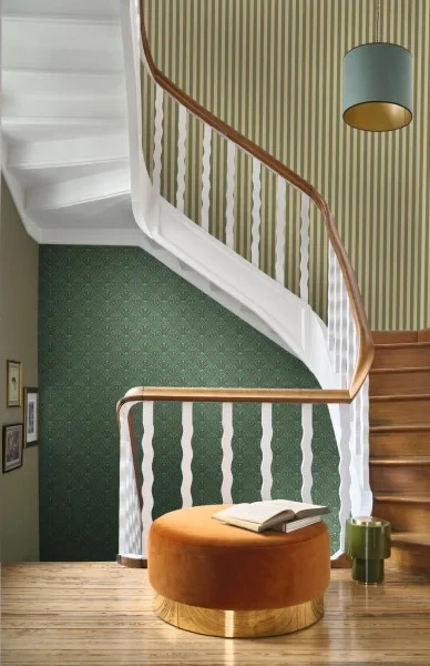 Casadeco 201197433 Heritage Wallace Canopee – tapeta wachlarze w stylu art déco