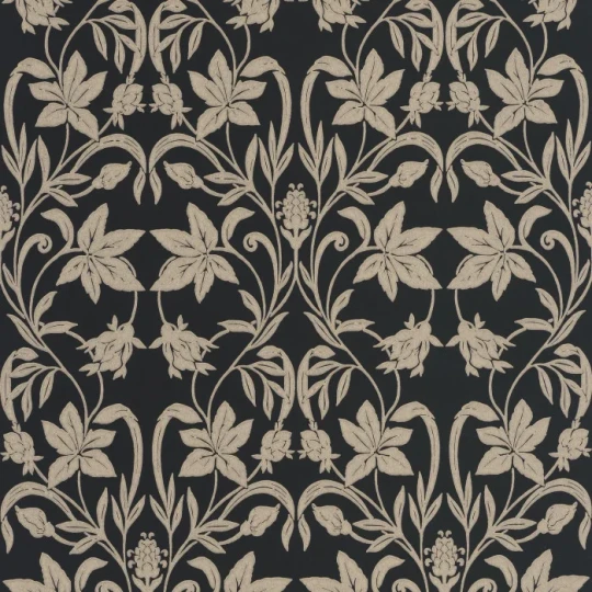 Casadeco 201239371 Heritage Primrose Noir Fusain – tapeta w pierwiosnki