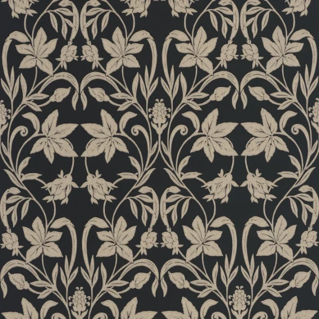 Casadeco 201239371 Heritage Primrose Noir Fusain – tapeta w pierwiosnki
