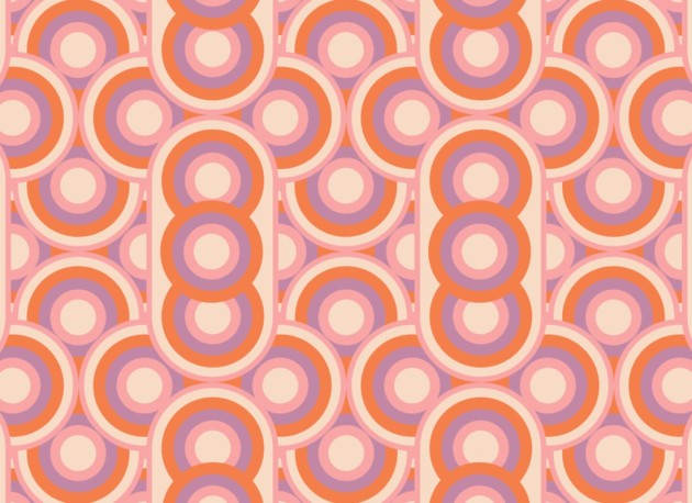 Hovia GE5108OR03R Kitsch - tapeta w retro wzór geometryczny