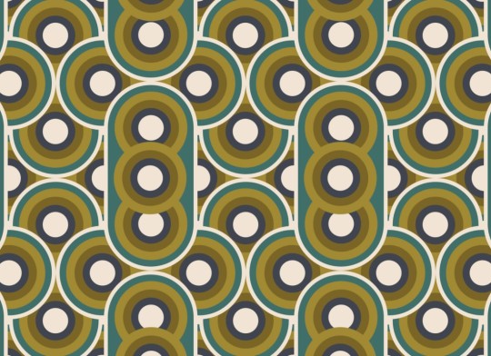 Hovia GE5109GR03R Kitsch Green - tapeta w retro wzór geometryczny