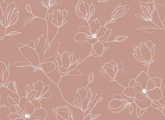 Hovia FL5039PI04R April - tapeta w minimalistyczne kwiaty wiśni