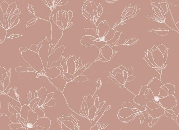 Hovia FL5039PI04R April - tapeta w minimalistyczne kwiaty wiśni