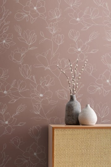 Hovia FL5039PI04R April - tapeta w minimalistyczne kwiaty wiśni