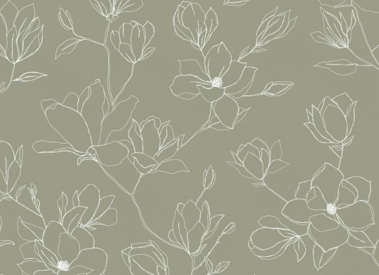 Hovia FL5040GR04R April Green - tapeta w minimalistyczne kwiaty wiśni