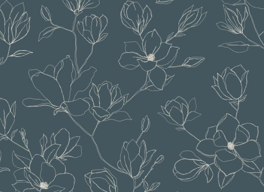 Hovia FL5041BU04R April Teal - tapeta w minimalistyczne kwiaty wiśni