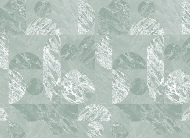 Hovia GE5455GR03R Calacatta Green - tapeta w marmurowe kształty