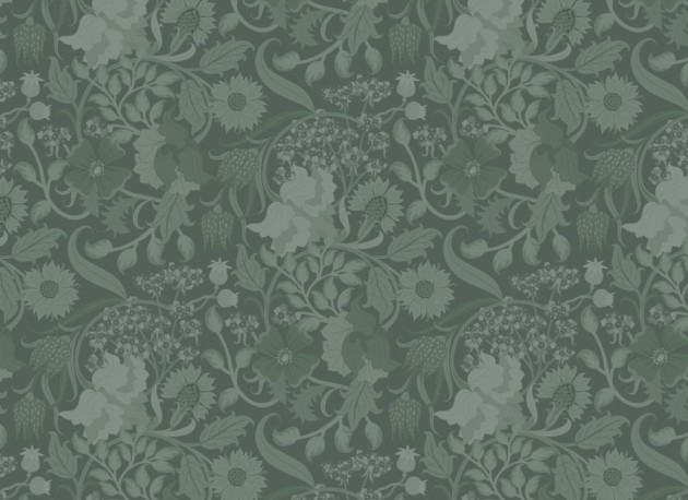 Hovia FL5456GR03R Tansy Emerald - tapeta w roślinny motyw w stylu vintage