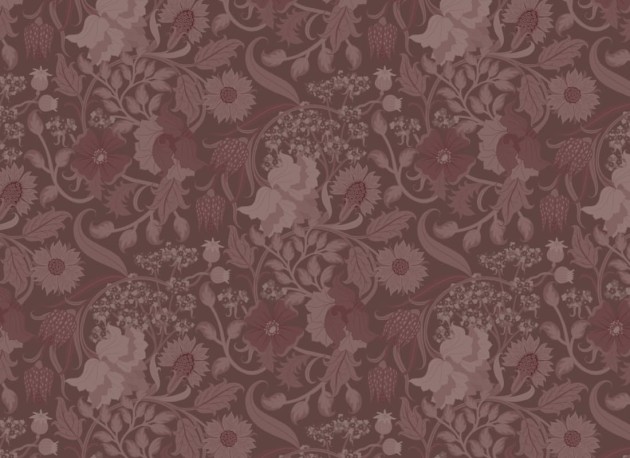 Hovia FL5457PU03R Tansy Plum - tapeta w roślinny motyw w stylu vintage