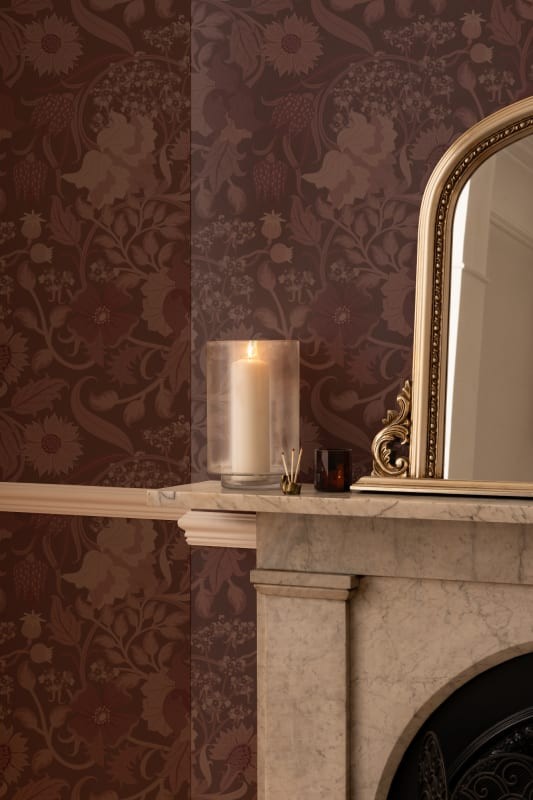 Hovia FL5457PU03R Tansy Plum - tapeta w roślinny motyw w stylu vintage