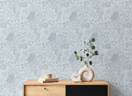 Hovia FL5459BU03R Tansy Blue - tapeta w roślinny motyw w stylu vintage