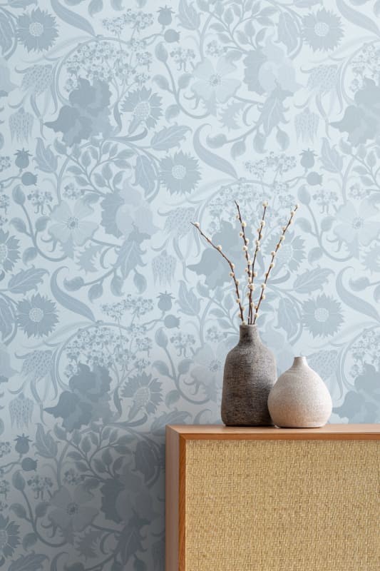 Hovia FL5459BU03R Tansy Blue - tapeta w roślinny motyw w stylu vintage