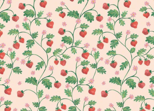 Hovia FR5441MU07R Little Strawberry Classic - tapeta w truskawki