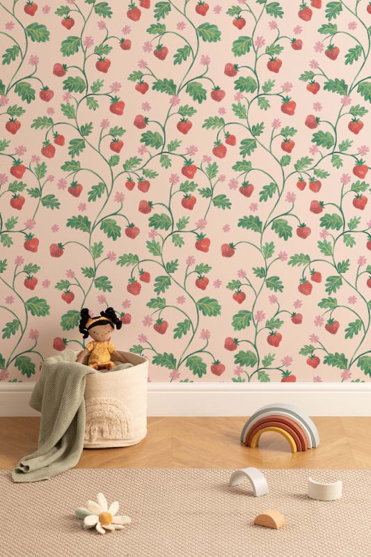 Hovia FR5441MU07R Little Strawberry Classic - tapeta w truskawki