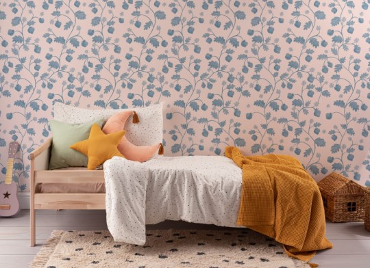 Hovia FR5443PI07R Little Strawberry Pink - tapeta w truskawki