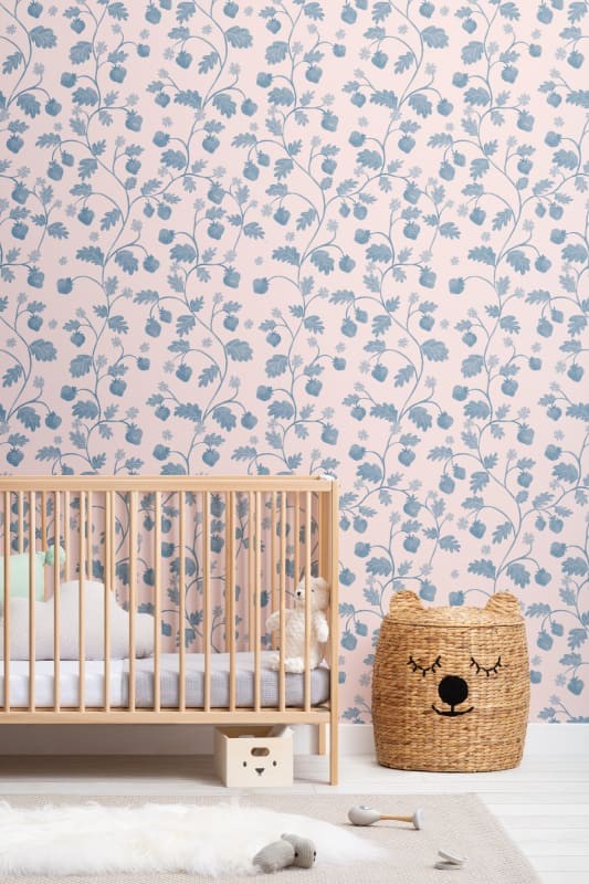 Hovia FR5443PI07R Little Strawberry Pink - tapeta w truskawki