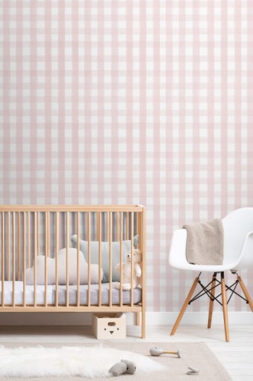 Hovia RP5092PI07R Picnic Pink - tapeta w kratkę