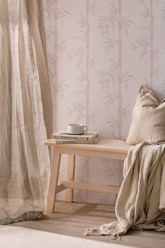 Hovia BT5008PI06R Cane Pastel - tapeta w las bambusowy