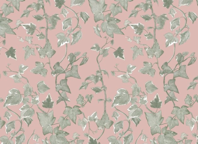 Hovia LE5250PI03R Vine Green & Pink - tapeta w bluszcz