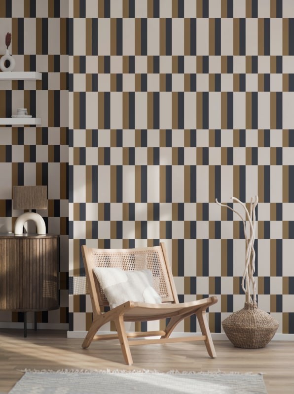 Hovia GE5102YE03R Albers - tapeta w geometryczny wzór