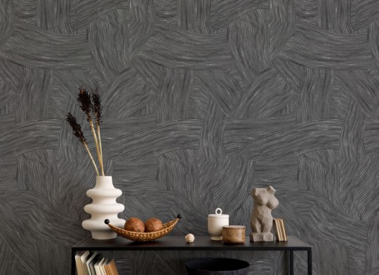 Hovia AB5308BL03R Trace Black - tapeta w organiczne kształty