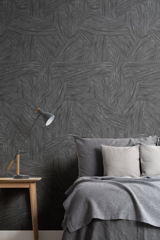 Hovia AB5308BL03R Trace Black - tapeta w organiczne kształty