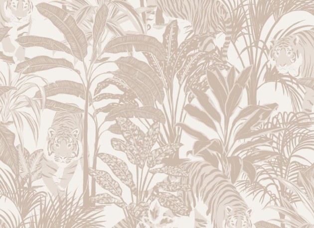 Hovia AN5038NE04R Bengal Neutral - tapeta w egzotyczne rośliny i tygrysy