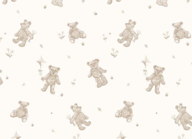 Hovia CH5638NE07R Teddy Neutral - tapeta dla dzieci w pluszowe misie