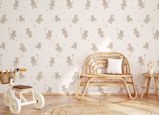Hovia CH5638NE07R Teddy Neutral - tapeta dla dzieci w pluszowe misie