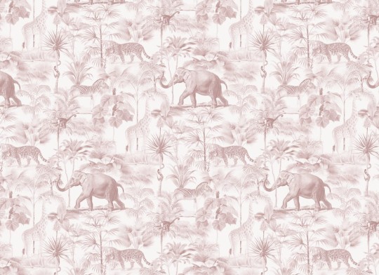 Hovia AN5553PI04R Borneo Pink - tapeta w egzotyczne zwierzęta i rośliny
