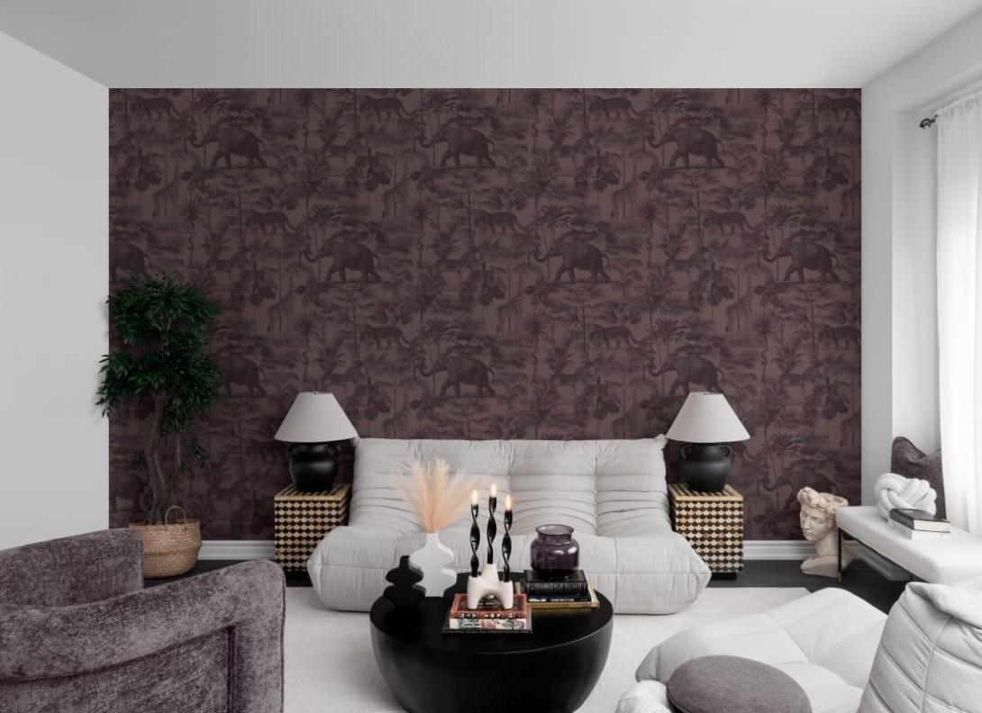 Hovia AN5554PU04R Borneo Plum - tapeta w egzotyczne zwierzęta i rośliny