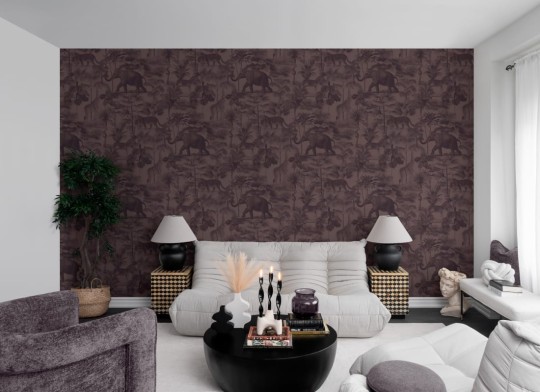 Hovia AN5554PU04R Borneo Plum - tapeta w egzotyczne zwierzęta i rośliny
