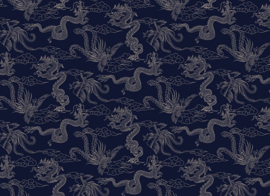 Hovia MX5566DA06R Dynasty Navy - tapeta w smoki