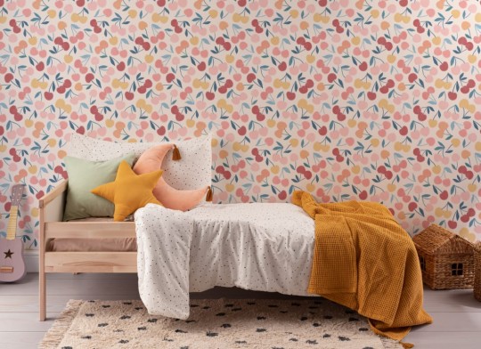 Hovia FR5488MU07R Berry - tapeta w pastelowe wiśnie