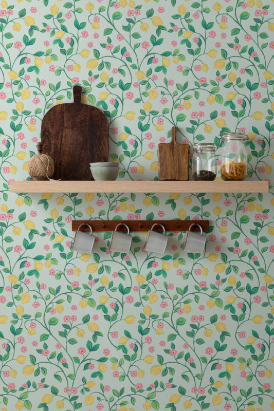 Hovia FR5484BU07R Little Lemon Blue - tapeta w cytryny i liście