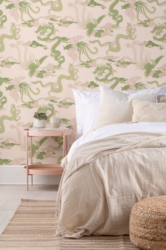 Hovia MX5574PA06R Imperial Green - tapeta w chińskie smoki