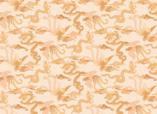 Hovia MX5575YE06R Imperial Gold - tapeta w chińskie smoki